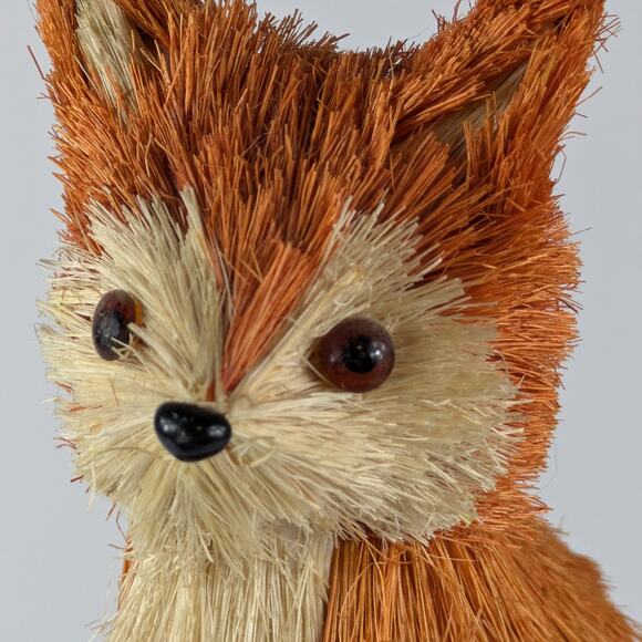 Sisal Straw Fox Fall Decor Bottle Brush Rustic Farmhouse Autumn Charm Accent - Picture 10 of 12
